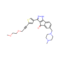 COCCOCC#Cc1cc(-c2n[nH]c3c2C(=O)c2cc(CN4CCN(C)CC4)ccc2-3)cs1 ZINC000028642154