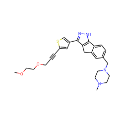 COCCOCC#Cc1cc(-c2n[nH]c3c2Cc2cc(CN4CCN(C)CC4)ccc2-3)cs1 ZINC000028641974