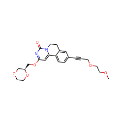 COCCOCC#Cc1ccc2c(c1)CCn1c-2cc(OC[C@@H]2COCCO2)nc1=O ZINC000142897946