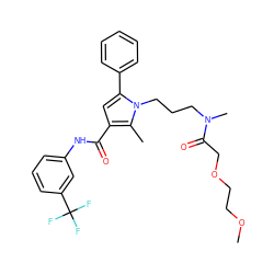 COCCOCC(=O)N(C)CCCn1c(-c2ccccc2)cc(C(=O)Nc2cccc(C(F)(F)F)c2)c1C ZINC000221029991