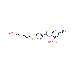 COCCOCCCSc1ccc(C(=O)Nc2ccc(C#N)cc2C(=O)O)cn1 ZINC000028821779