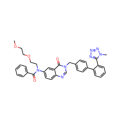 COCCOCCN(C(=O)c1ccccc1)c1ccc2ncn(Cc3ccc(-c4ccccc4-c4nnnn4C)cc3)c(=O)c2c1 ZINC000028768407