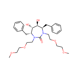 COCCOCCN1C(=O)N(CCOCCOC)[C@H](Cc2ccccc2)[C@H](O)[C@@H](O)[C@H]1Cc1ccccc1 ZINC000014946430