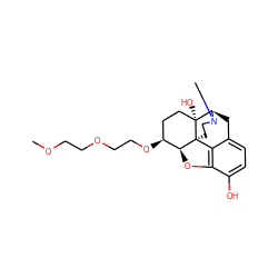 COCCOCCO[C@H]1CC[C@@]2(O)[C@H]3Cc4ccc(O)c5c4[C@@]2(CCN3C)[C@H]1O5 ZINC001772617299