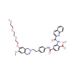 COCCOCCOCCOc1cc2c(cc1OC)CCN(CCc1ccc(NC(=O)c3ccc(C(=O)OC)c(NC(=O)c4ccc5ccccc5n4)c3)cc1)C2 ZINC000095548764