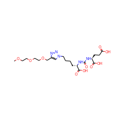 COCCOCCOCc1cn(CCCC[C@H](NC(=O)N[C@@H](CCC(=O)O)C(=O)O)C(=O)O)nn1 ZINC000114096619