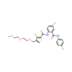 COCCOCCOCc1csc(C(=O)Nc2ccc(Cl)cc2C(=O)Nc2ccc(Cl)cc2)c1Cl ZINC000014963804