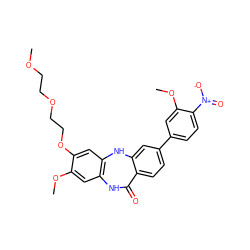 COCCOCCOc1cc2c(cc1OC)NC(=O)c1ccc(-c3ccc([N+](=O)[O-])c(OC)c3)cc1N2 ZINC000029125331