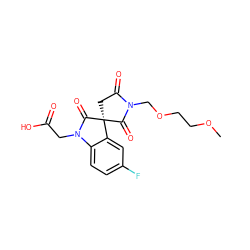 COCCOCN1C(=O)C[C@@]2(C1=O)C(=O)N(CC(=O)O)c1ccc(F)cc12 ZINC000014976524