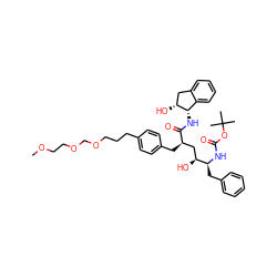 COCCOCOCCCc1ccc(C[C@H](C[C@H](O)[C@H](Cc2ccccc2)NC(=O)OC(C)(C)C)C(=O)N[C@H]2c3ccccc3C[C@H]2O)cc1 ZINC000029461989