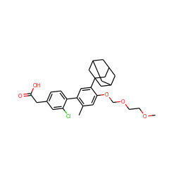 COCCOCOc1cc(C)c(-c2ccc(CC(=O)O)cc2Cl)cc1C12CC3CC(CC(C3)C1)C2 ZINC000043074987