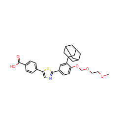 COCCOCOc1ccc(-c2ncc(-c3ccc(C(=O)O)cc3)s2)cc1C12CC3CC(CC(C3)C1)C2 ZINC000103265865