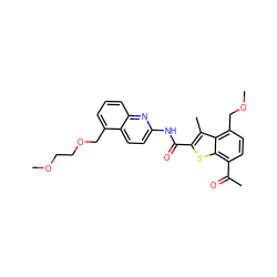 COCCOCc1cccc2nc(NC(=O)c3sc4c(C(C)=O)ccc(COC)c4c3C)ccc12 ZINC001772647783