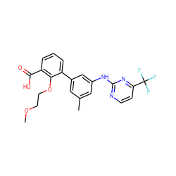 COCCOc1c(C(=O)O)cccc1-c1cc(C)cc(Nc2nccc(C(F)(F)F)n2)c1 ZINC001772649595