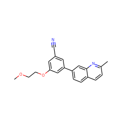 COCCOc1cc(C#N)cc(-c2ccc3ccc(C)nc3c2)c1 ZINC000028823078