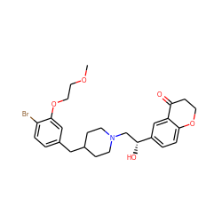 COCCOc1cc(CC2CCN(C[C@@H](O)c3ccc4c(c3)C(=O)CCO4)CC2)ccc1Br ZINC000169703929