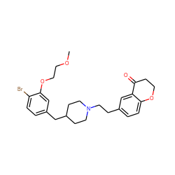 COCCOc1cc(CC2CCN(CCc3ccc4c(c3)C(=O)CCO4)CC2)ccc1Br ZINC000115917162