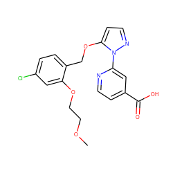 COCCOc1cc(Cl)ccc1COc1ccnn1-c1cc(C(=O)O)ccn1 ZINC000146708912