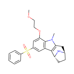 COCCOc1cc(S(=O)(=O)c2ccccc2)cc2c3c(n(C)c12)C[C@H]1CC[C@H]3N1 ZINC000100633432