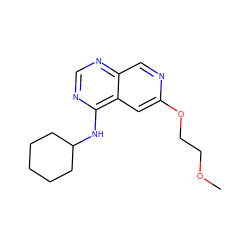 COCCOc1cc2c(NC3CCCCC3)ncnc2cn1 ZINC000040401566