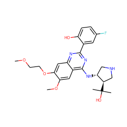 COCCOc1cc2nc(-c3cc(F)ccc3O)nc(N[C@@H]3CNC[C@H]3C(C)(C)O)c2cc1OC ZINC000066112028