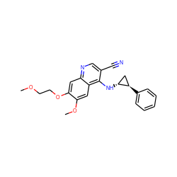 COCCOc1cc2ncc(C#N)c(N[C@@H]3C[C@H]3c3ccccc3)c2cc1OC ZINC000028952917