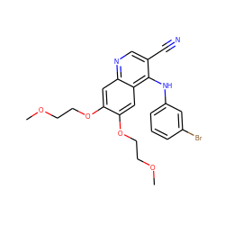 COCCOc1cc2ncc(C#N)c(Nc3cccc(Br)c3)c2cc1OCCOC ZINC000013813002