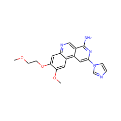 COCCOc1cc2ncc3c(N)nc(-n4ccnc4)cc3c2cc1OC ZINC000045256308