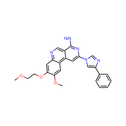 COCCOc1cc2ncc3c(N)nc(-n4cnc(-c5ccccc5)c4)cc3c2cc1OC ZINC000045260642