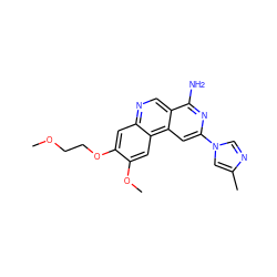 COCCOc1cc2ncc3c(N)nc(-n4cnc(C)c4)cc3c2cc1OC ZINC000045316779