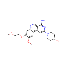 COCCOc1cc2ncc3c(N)nc(N4CCC(O)CC4)cc3c2cc1OC ZINC000045260126