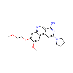 COCCOc1cc2ncc3c(N)nc(N4CCCC4)cc3c2cc1OC ZINC000045283994