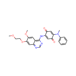 COCCOc1cc2ncnc(NC3=CC(=O)C(N(C)c4ccccc4)=CC3=O)c2cc1OC ZINC000138127026