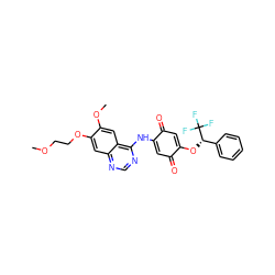 COCCOc1cc2ncnc(NC3=CC(=O)C(O[C@@H](c4ccccc4)C(F)(F)F)=CC3=O)c2cc1OC ZINC000101133782