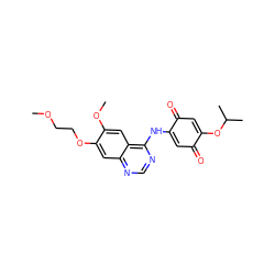 COCCOc1cc2ncnc(NC3=CC(=O)C(OC(C)C)=CC3=O)c2cc1OC ZINC000101128619