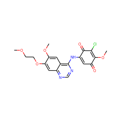 COCCOc1cc2ncnc(NC3=CC(=O)C(OC)=C(Cl)C3=O)c2cc1OC ZINC000101129651