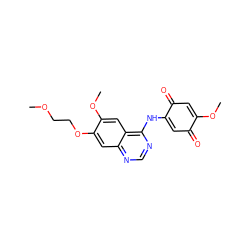 COCCOc1cc2ncnc(NC3=CC(=O)C(OC)=CC3=O)c2cc1OC ZINC000100417982