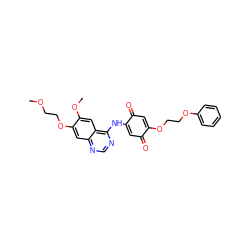 COCCOc1cc2ncnc(NC3=CC(=O)C(OCCOc4ccccc4)=CC3=O)c2cc1OC ZINC000138181770