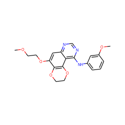 COCCOc1cc2ncnc(Nc3cccc(OC)c3)c2c2c1OCCO2 ZINC000653886899