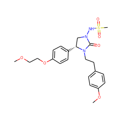 COCCOc1ccc([C@@H]2CN(NS(C)(=O)=O)C(=O)N2CCc2ccc(OC)cc2)cc1 ZINC000045286002