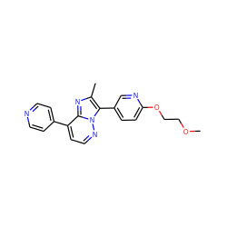 COCCOc1ccc(-c2c(C)nc3c(-c4ccncc4)ccnn23)cn1 ZINC000068268149