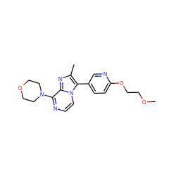 COCCOc1ccc(-c2c(C)nc3c(N4CCOCC4)nccn23)cn1 ZINC000072316912