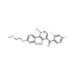 COCCOc1ccc(-c2c(N)c(C(=O)c3ccc(F)cc3F)cc[n+]2[O-])c(C)c1 ZINC000043012776