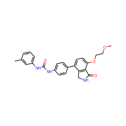 COCCOc1ccc(-c2ccc(NC(=O)Nc3cccc(C)c3)cc2)c2c1C(=O)NC2 ZINC000014945249