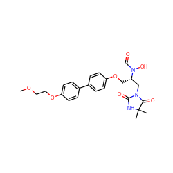 COCCOc1ccc(-c2ccc(OC[C@@H](CN3C(=O)NC(C)(C)C3=O)N(O)C=O)cc2)cc1 ZINC000029334686