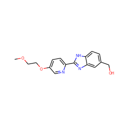 COCCOc1ccc(-c2nc3cc(CO)ccc3[nH]2)nc1 ZINC000113175392