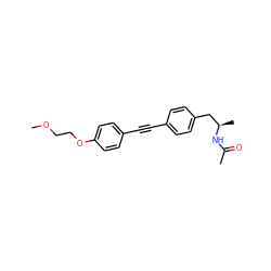 COCCOc1ccc(C#Cc2ccc(C[C@@H](C)NC(C)=O)cc2)cc1 ZINC000113411589