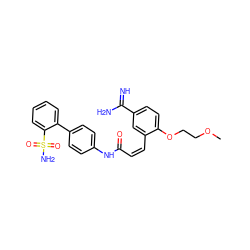 COCCOc1ccc(C(=N)N)cc1/C=C\C(=O)Nc1ccc(-c2ccccc2S(N)(=O)=O)cc1 ZINC000013442343