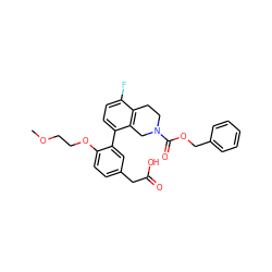 COCCOc1ccc(CC(=O)O)cc1-c1ccc(F)c2c1CN(C(=O)OCc1ccccc1)CC2 ZINC000144113853