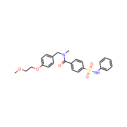 COCCOc1ccc(CN(C)C(=O)c2ccc(S(=O)(=O)Nc3ccccc3)cc2)cc1 ZINC000299832684